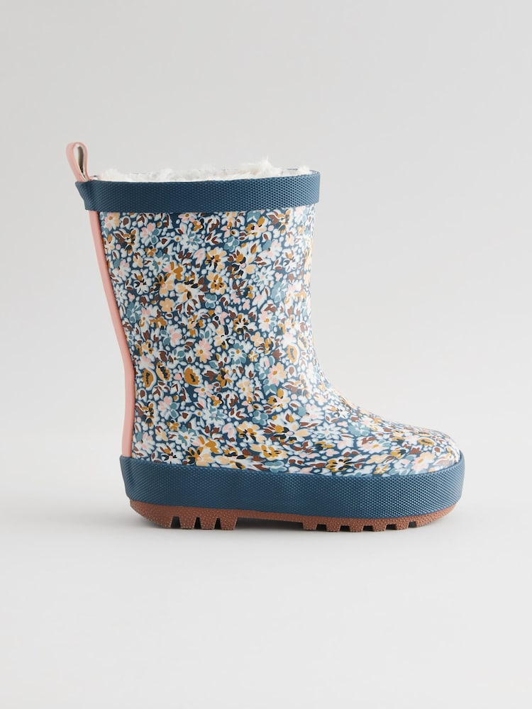 Navy Floral Print Wellies - Image 2 of 5