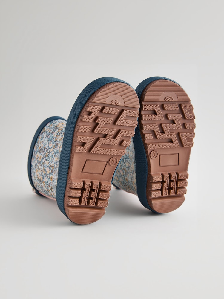 Navy Floral Print Wellies - Image 5 of 5