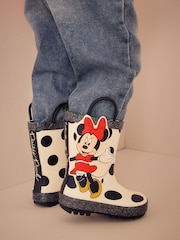 Black/White Minnie Mouse/Daisy Duck License Handle Wellies - Image 1 of 10