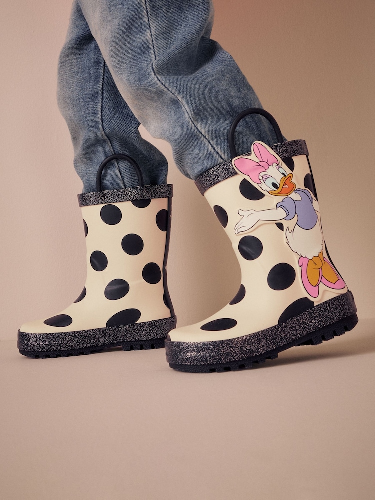 Black/White Minnie Mouse/Daisy Duck License Handle Wellies - Image 2 of 10
