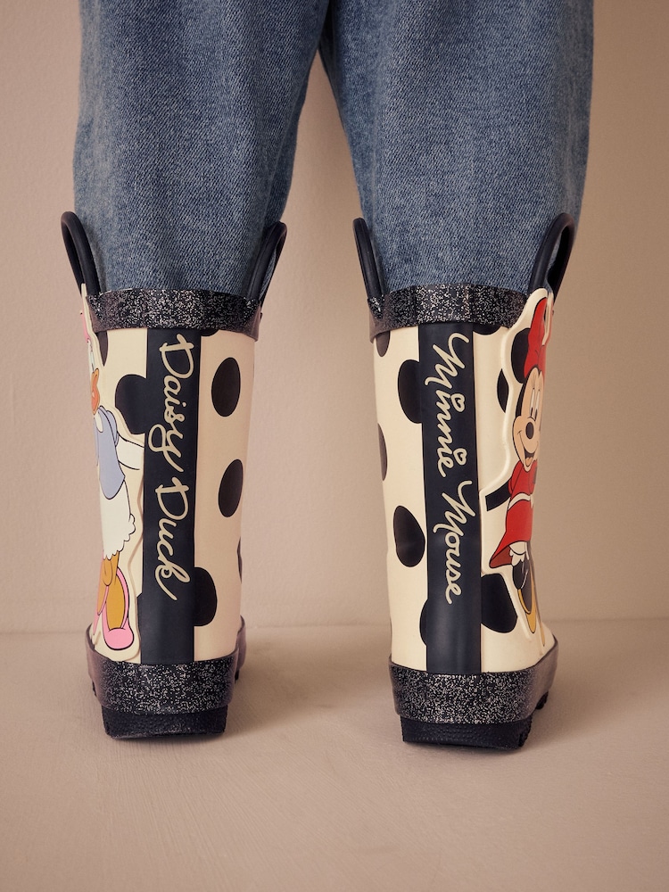 Black/White Minnie Mouse/Daisy Duck License Handle Wellies - Image 3 of 10