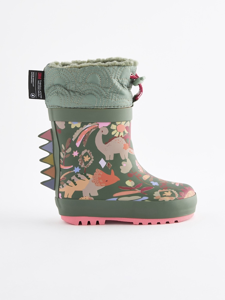 Green Dinosaur Cuff Wellies - Image 2 of 5