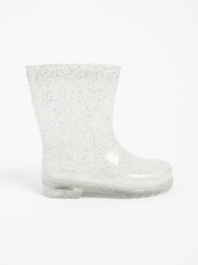Silver Glitter Light Up PVC Wellies - Image 2 of 4