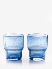 Sur La Table Set of 4 Blue Colour Me Happy Glass Tumblers - Image 2 of 2
