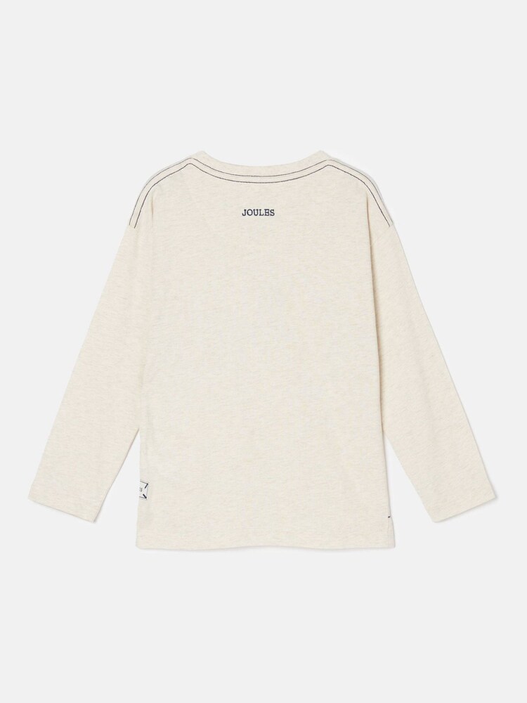 Joules Boys' Finlay Cream Dino Print Artwork Top - Image 2 of 5