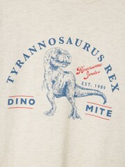 Joules Boys' Finlay Cream Dino Print Artwork Top - Image 5 of 5