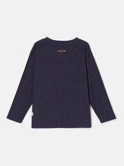 Joules Boys' Finlay Navy Blue Fox Print Artwork Top - Image 2 of 5