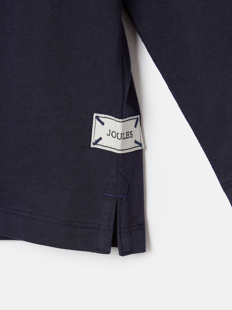 Joules Boys' Finlay Navy Blue Fox Print Artwork Top - Image 5 of 5