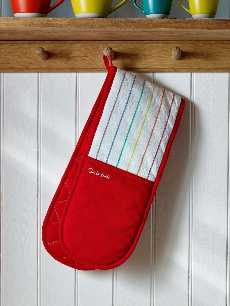Sur La Table Set of 2 Colour Me Happy 100% Cotton Double Oven Glove Tea Towels - Image 2 of 5