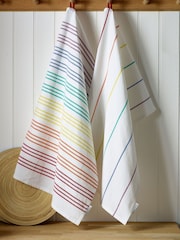 Sur La Table Set of 2 Colour Me Happy 100% Cotton Double Oven Glove Tea Towels - Image 3 of 5