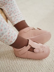 Pink Bunny T-Bar Baby Shoes (0-24mths) - Image 1 of 6