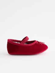 Red Velvet Ballerina Baby Shoes (0-18mths) - Image 2 of 4