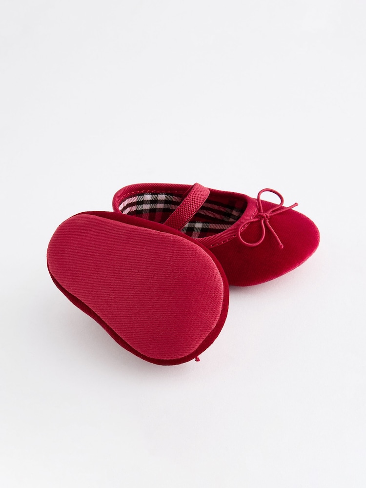 Buy Red Velvet Ballerina Baby Shoes (0-18mths) from the Next UK