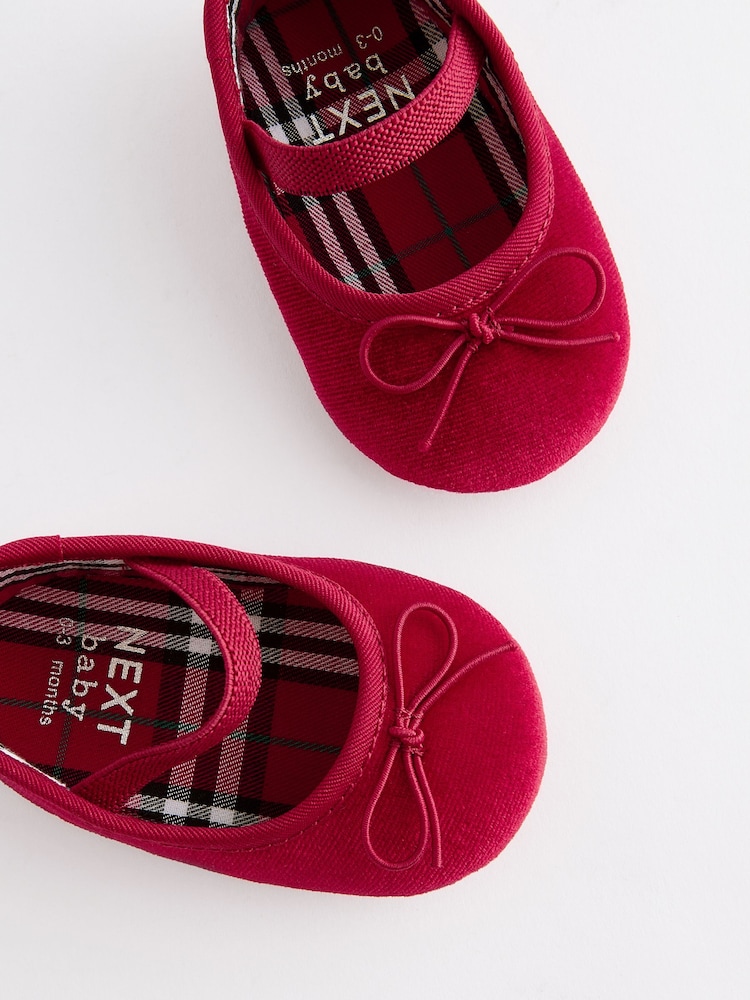 Red Velvet Ballerina Baby Shoes (0-18mths) - Image 4 of 4