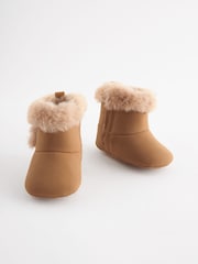 Tan Brown Pull-On Baby Boots (0-24mths) - Image 1 of 5