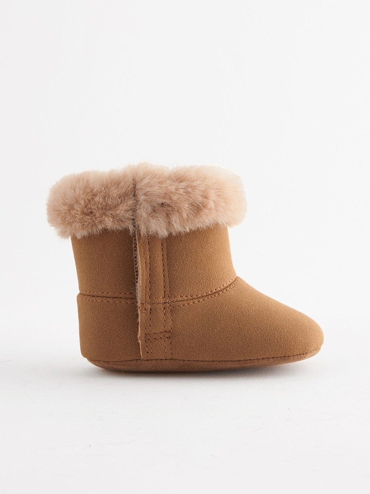 Tan Brown Pull-On Baby Boots (0-24mths) - Image 2 of 5