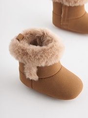 Tan Brown Pull-On Baby Boots (0-24mths) - Image 3 of 5