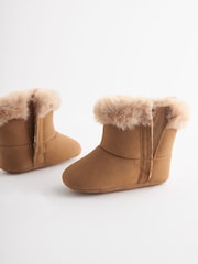 Tan Brown Pull-On Baby Boots (0-24mths) - Image 4 of 5
