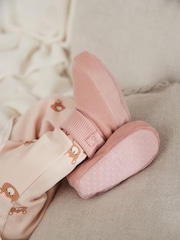 Pink Bootie Baby Shoes (0-18mths) - Image 1 of 6