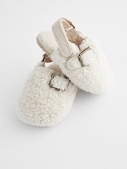 Neutral Borg Baby Clog Shoes (0-18mths) - Image 6 of 7