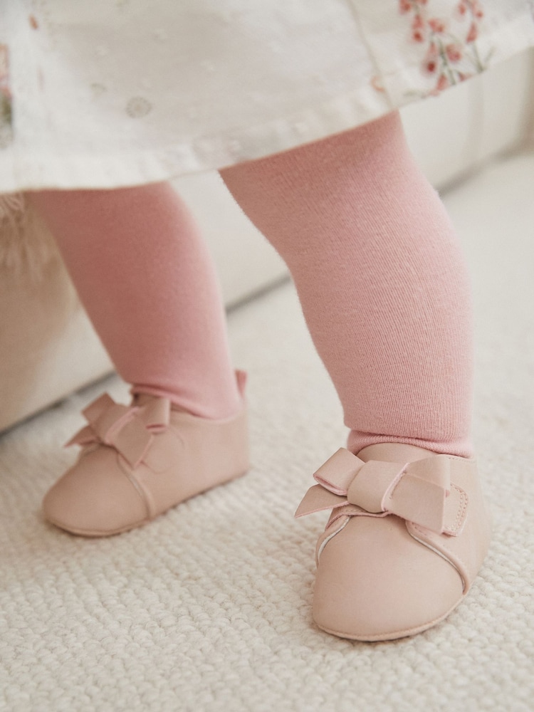 Pink Bow Baby Trainers (0-24mths) - Image 1 of 7 Pink Bow Baby Trainers (0-24mths) - Image 1 of 7