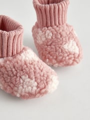Pink Heart Baby Booties (0-18mths) - Image 4 of 4