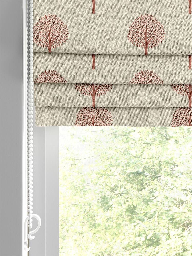 Emily Bond Rust Orange Yew Tree Made to Measure 100% Cotton Roman Blinds - Image 2 of 5