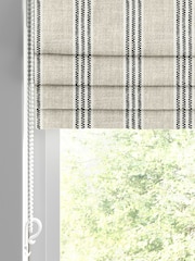 Emily Bond Charcoal Grey George Printed Stripe Made to Measure 100% Cotton Roman Blind - Image 2 of 5