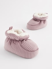 Mauve Purple Baby Corduroy Boots (0-18mths) - Image 1 of 5
