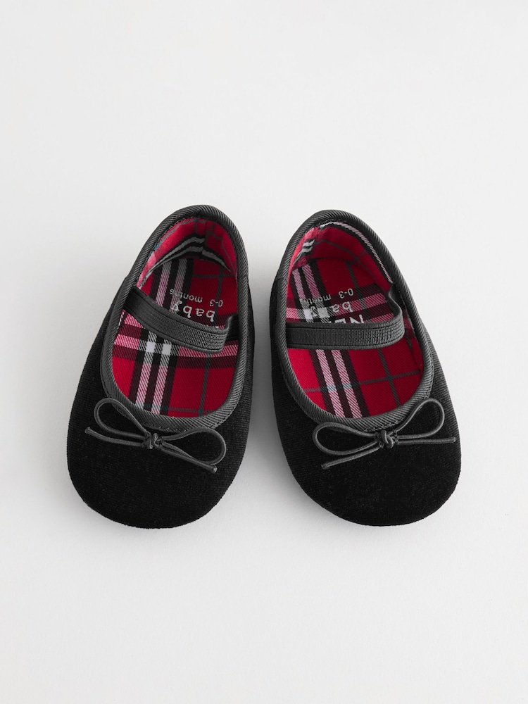 Black Velvet Ballerina Baby Shoes (0-18mths) - Image 2 of 4