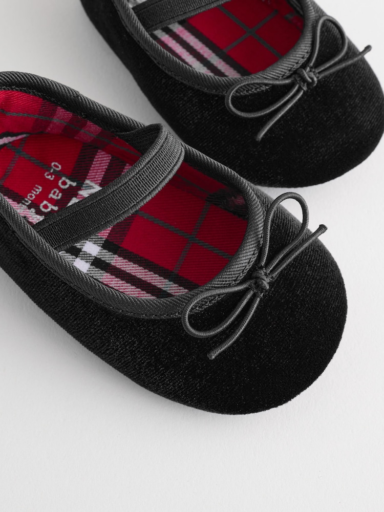 Black Velvet Ballerina Baby Shoes (0-18mths) - Image 4 of 4