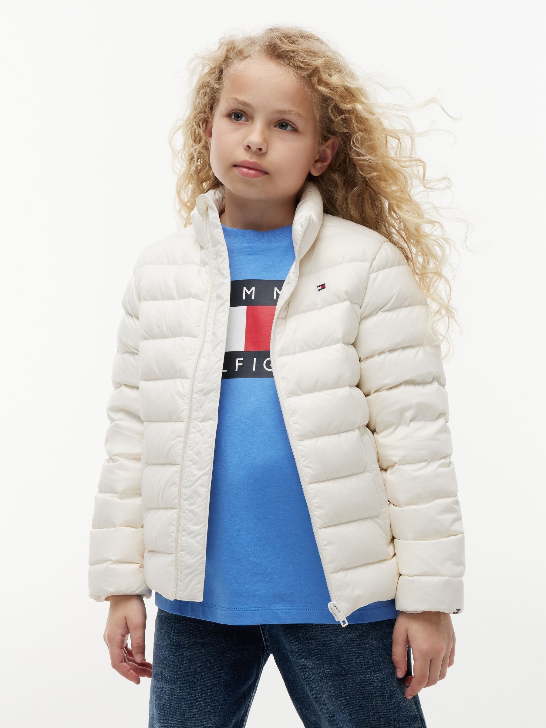 Tommy Hilfiger Unisex Kids White Essential Lightweight Down Jacket