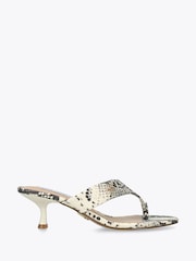 Steve Madden Cream Soundview Snakeprint Sandals - Image 1 of 4