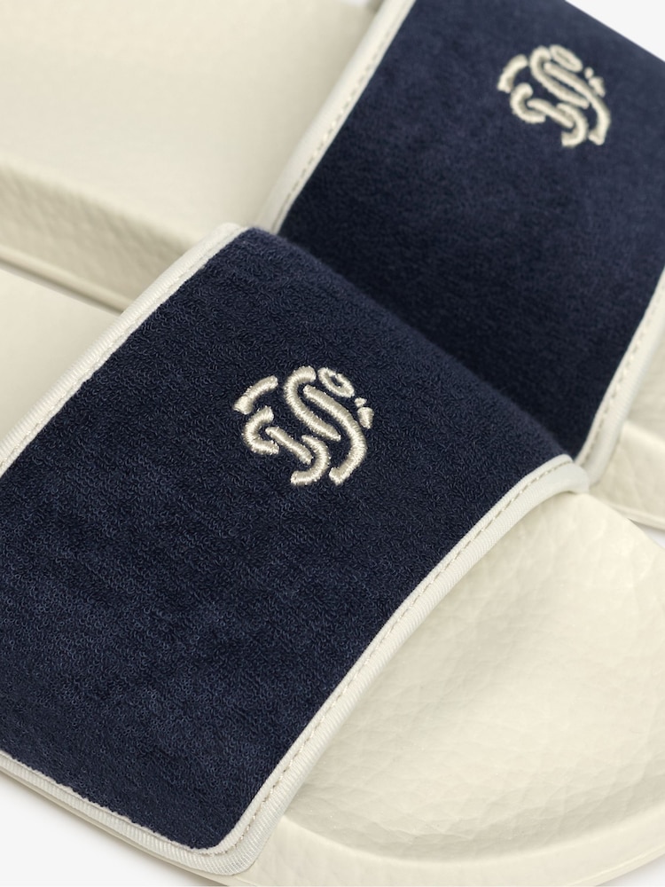 Superdry Blue Towelling Pool Sliders - Image 5 of 5
