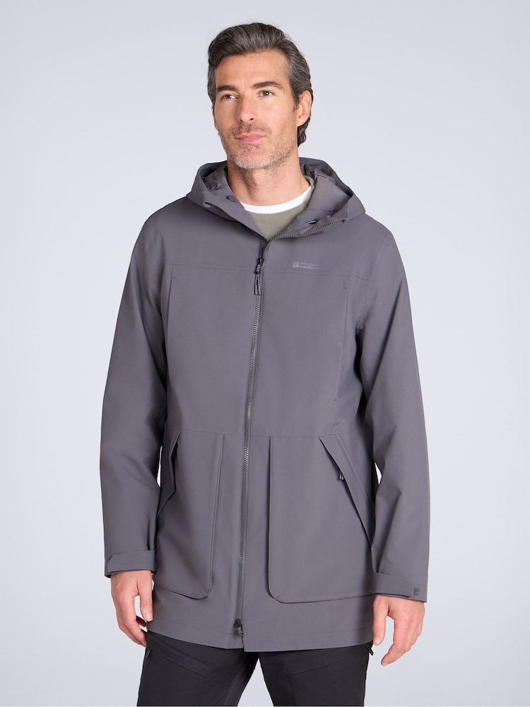 Mountain Warehouse Grey Harbour Mens Waterproof Jacket - Image 1 of 5 Mountain Warehouse Grey Harbour Mens Waterproof Jacket - Image 1 of 5