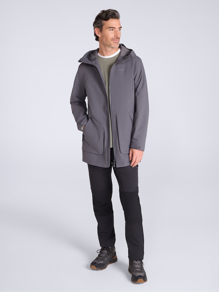 Mountain Warehouse Grey Harbour Mens Waterproof Jacket - Image 2 of 5 Mountain Warehouse Grey Harbour Mens Waterproof Jacket - Image 2 of 5