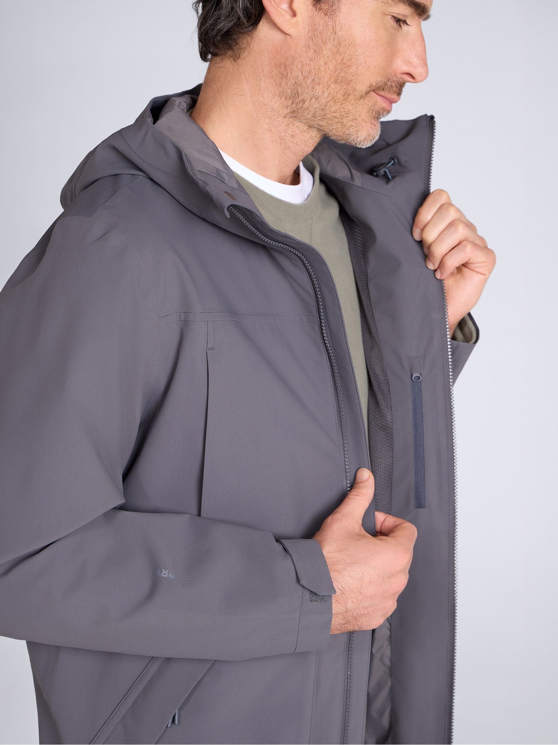 Buy Mountain Warehouse Grey Harbour Mens Waterproof Jacket from