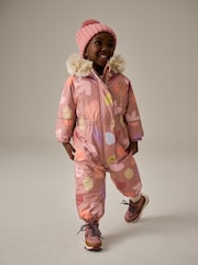 Mink Waterproof Faux Fur Trim Printed Snowsuit (3mths-7yrs) - Image 1 of 1