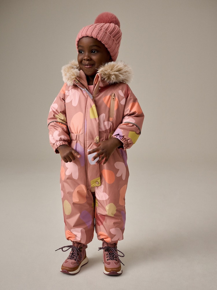 Nerz - Waterproof Faux Fur Trim Printed Snowsuit (3mths-7yrs) - Bild 2 von 9