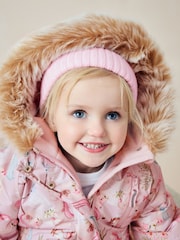 Pink Unicorn Waterproof Faux Fur Trim Printed Snowsuit (3mths-7yrs) - Image 4 of 9