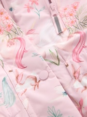 Pink Unicorn Waterproof Faux Fur Trim Printed Snowsuit (3mths-7yrs) - Image 8 of 9