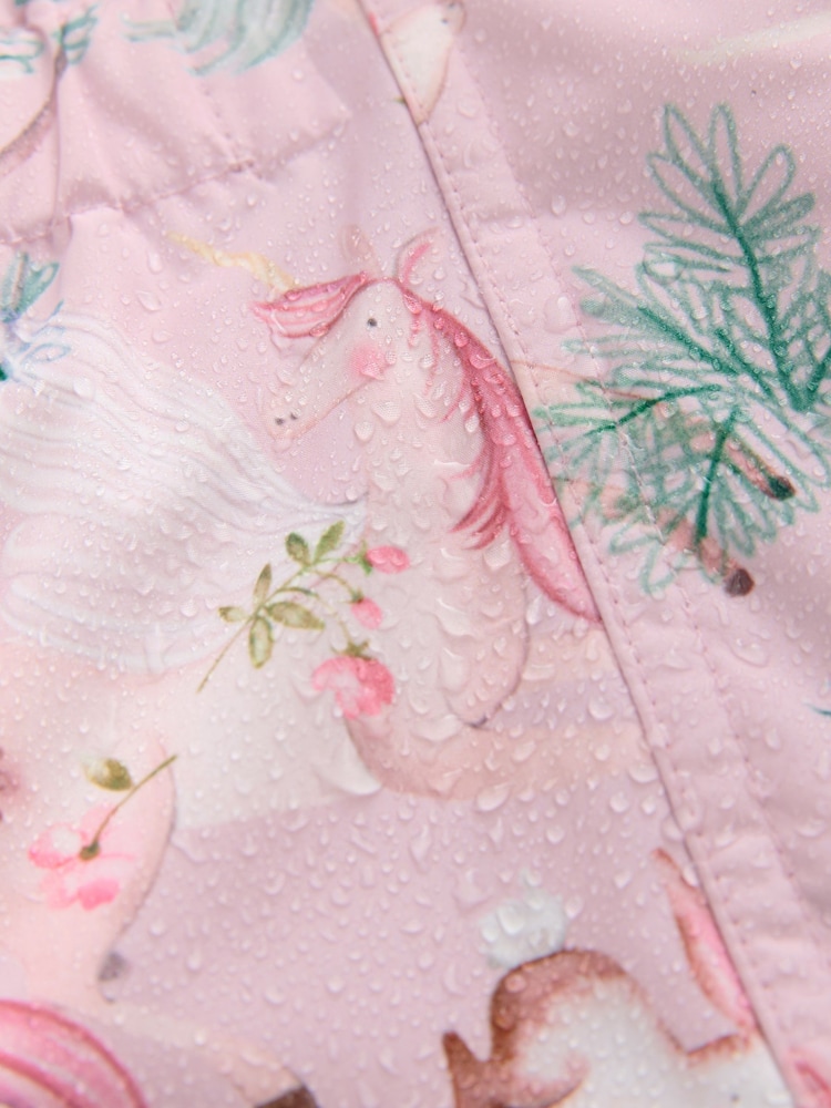 Pink Unicorn Waterproof Faux Fur Trim Printed Snowsuit (3mths-7yrs) - Image 9 of 9