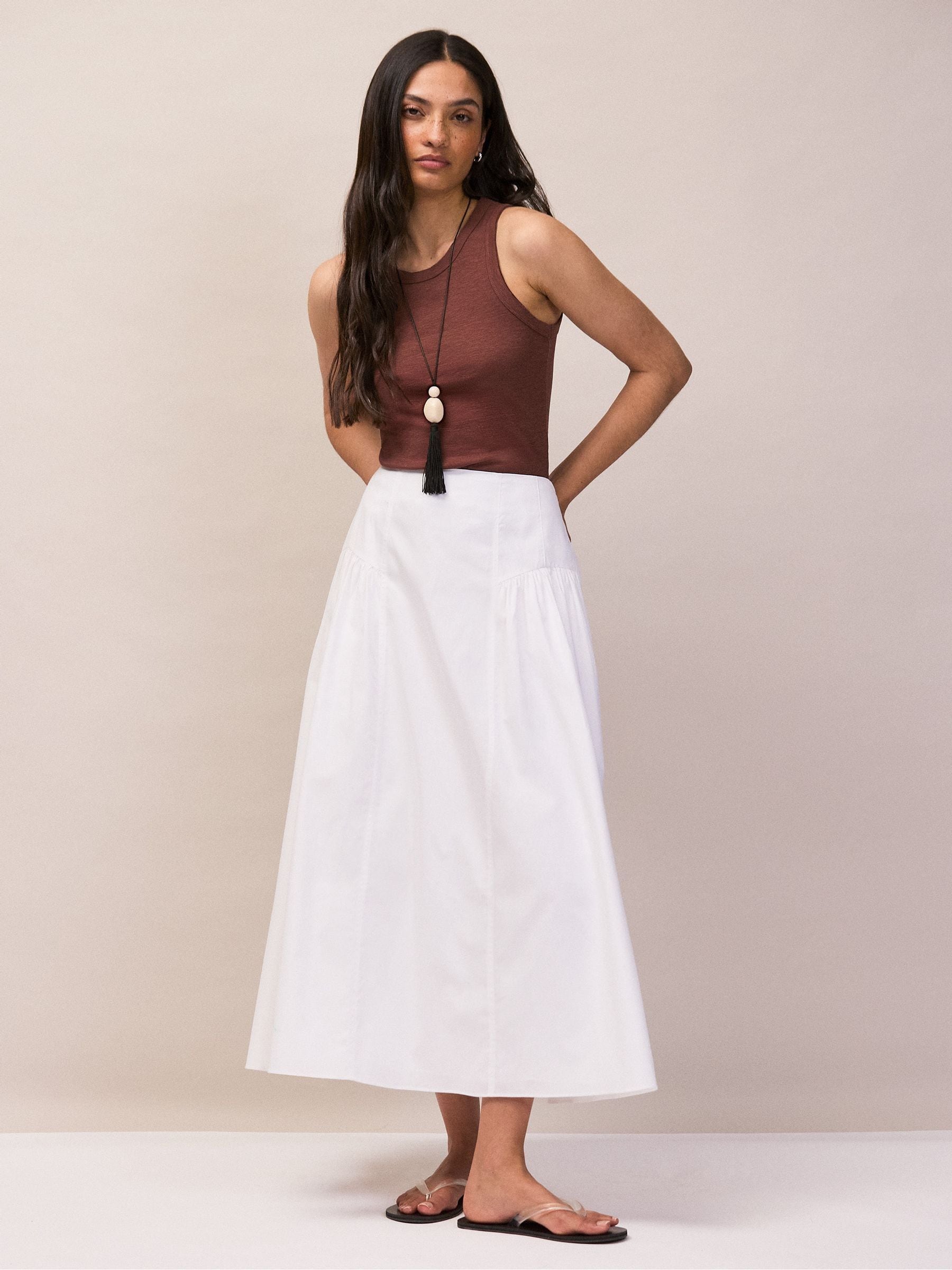 Buy Ro&Zo White Cotton Gathered Skirt from Next USA
