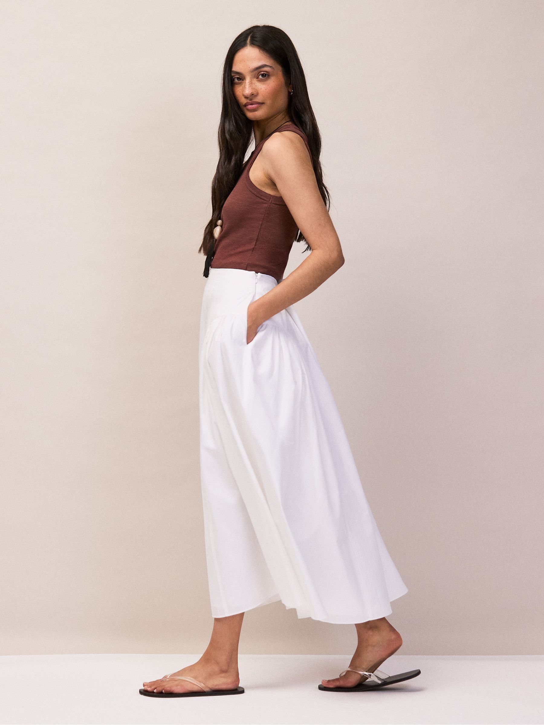 Buy Ro&Zo White Cotton Gathered Skirt from Next USA