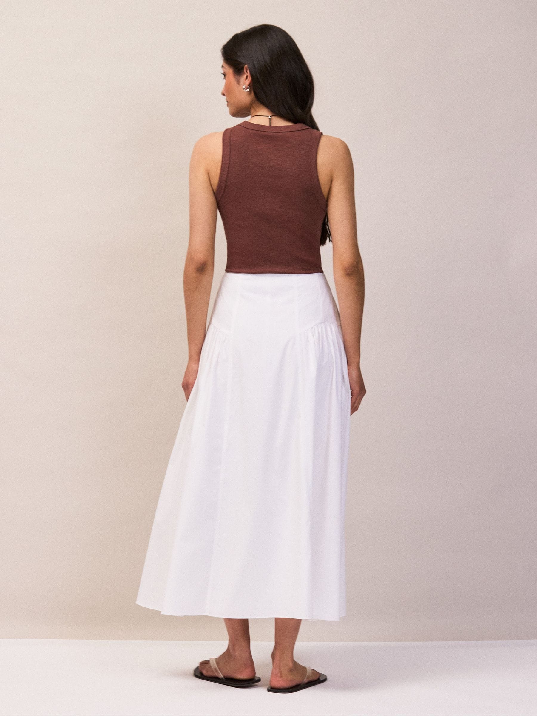 Buy Ro&Zo White Cotton Gathered Skirt from Next USA