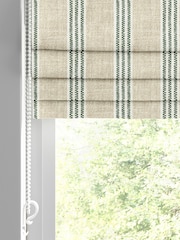 Emily Bond Fern Green George Printed Stripe Made to Measure 100% Cotton Roman Blind - Image 2 of 5