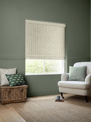 Emily Bond Fern Green George Printed Stripe Made to Measure 100% Cotton Roman Blind - Image 4 of 5