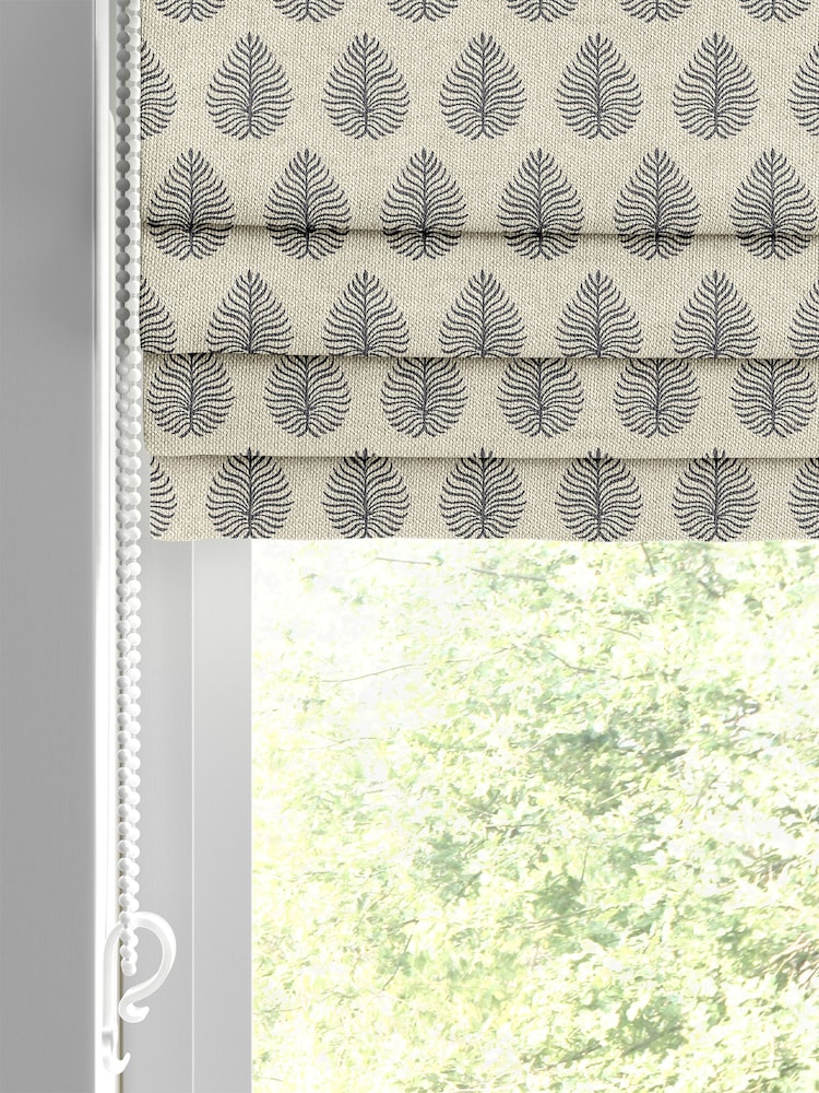 Emily Bond Charcoal Grey Jaipur Made to Measure 100% Cotton Roman Blinds - Image 2 of 5