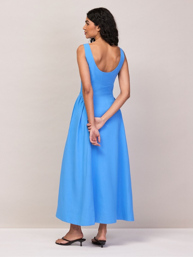 Ro&Zo Blue Petite Waist Detail Dress - Image 2 of 5 Ro&Zo Blue Petite Waist Detail Dress - Image 2 of 5