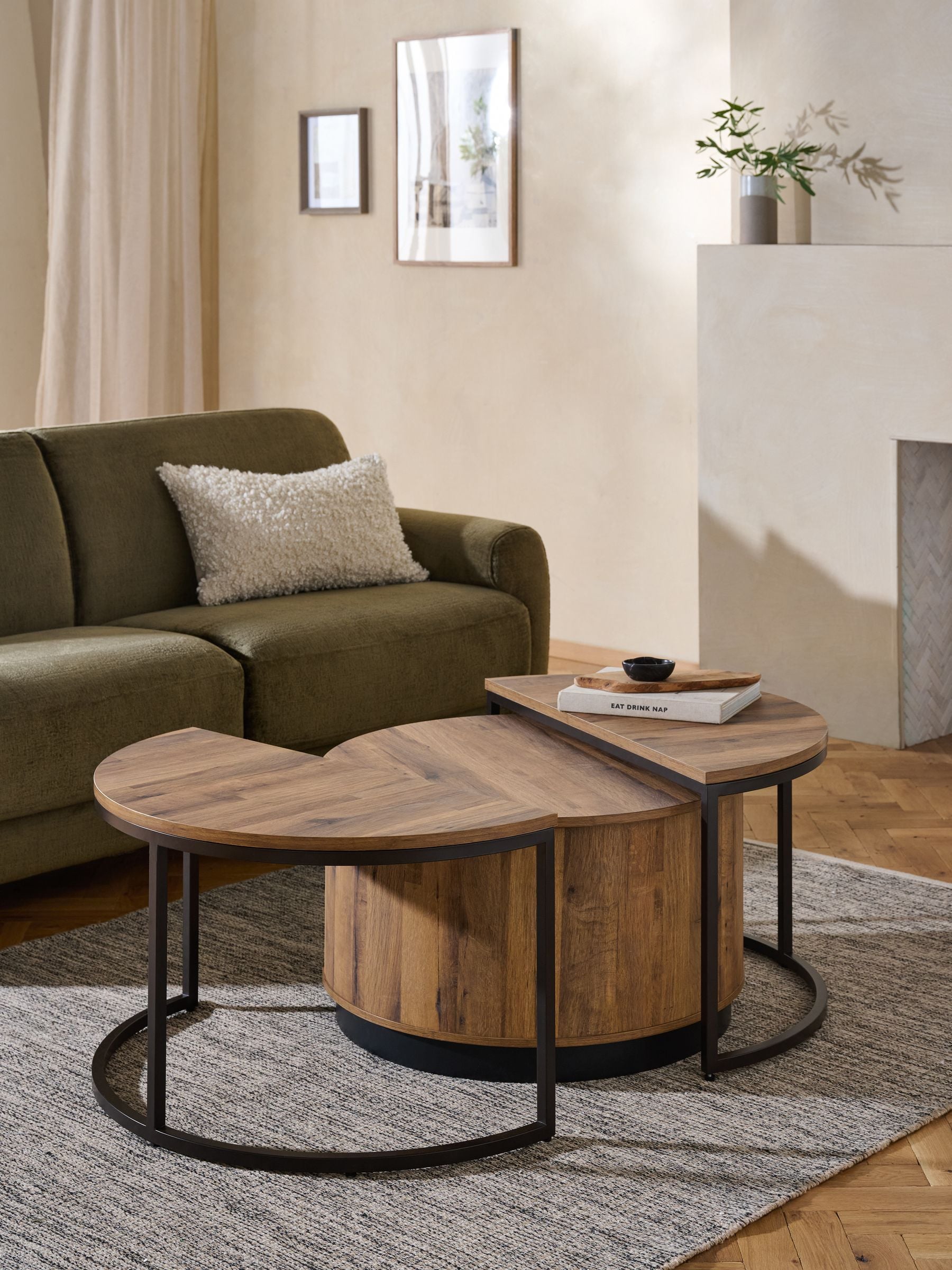 Buy Dark Bronx Nest of 3 Coffee Table from the Next UK online shop